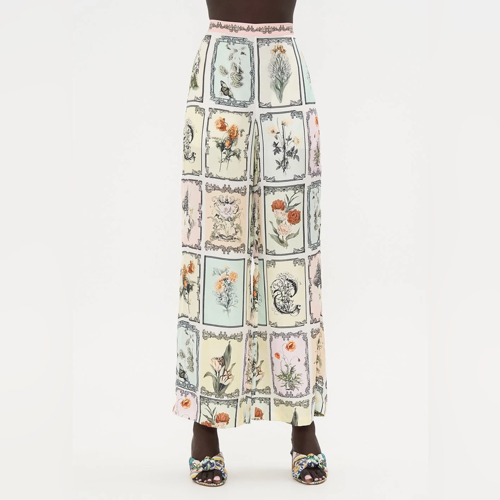 ๐ธ CAMILLA Silk Floral Long Live Letterpress Minimal Wide Leg Pants Small S - Picture 3 of 16